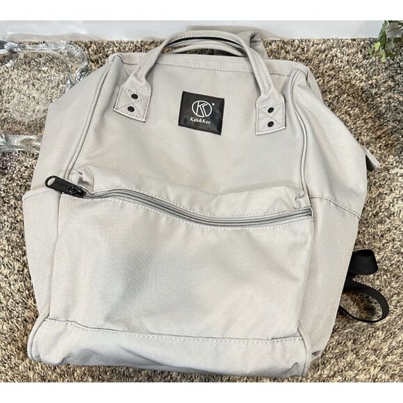 Kah&Kee Canvas Travel Backpack Functional Anti-theft School Laptop Gray New